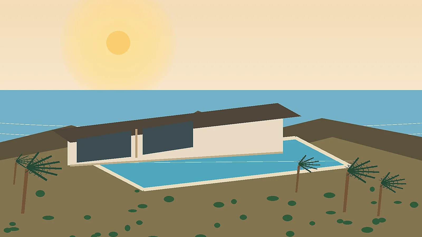 Illustrated cliffside villa stay in Uluwatu Bali