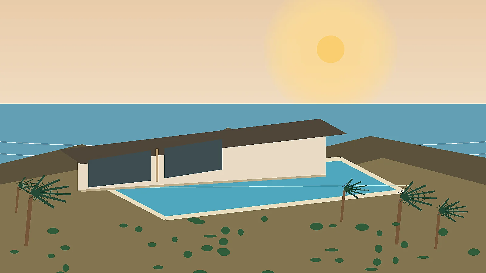 Illustrated private pool villa in Uluwatu Bali